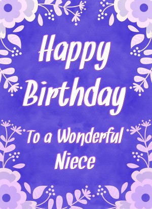 Birthday Card For Wonderful Niece (Purple Border)