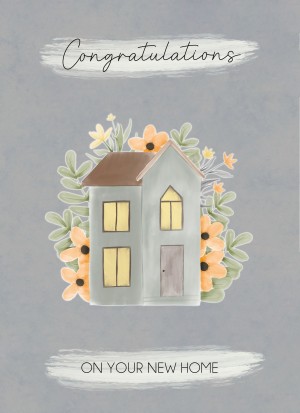 New Home Congratulations Card (Grey)