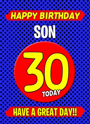 Son 30th Birthday Card (Blue)