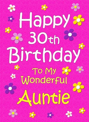 Auntie 30th Birthday Card (Pink)