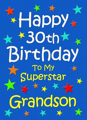 Grandson 30th Birthday Card (Blue)