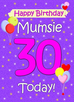 Mumsie 30th Birthday Card (Lilac)