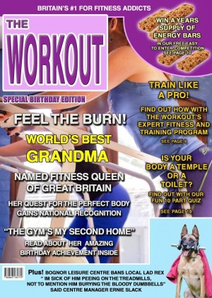 Gym Fitness Grandma Birthday Card Magazine Spoof