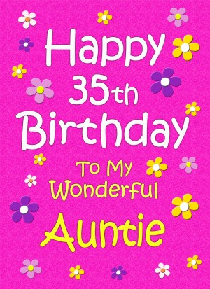 Auntie 35th Birthday Card (Pink)