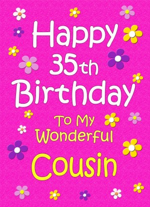 Cousin 35th Birthday Card (Pink)