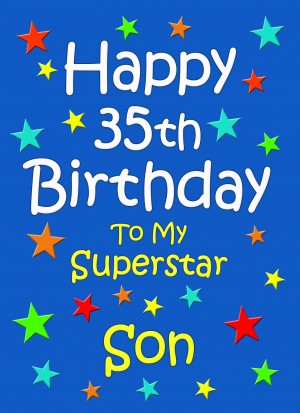 Son 35th Birthday Card (Blue)