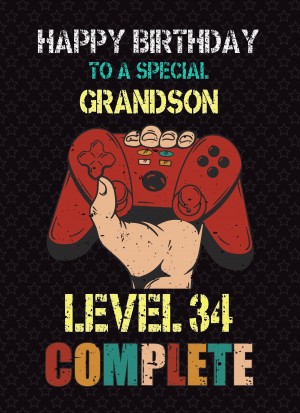 Grandson 35th Birthday Card (Gamer, Design 3)