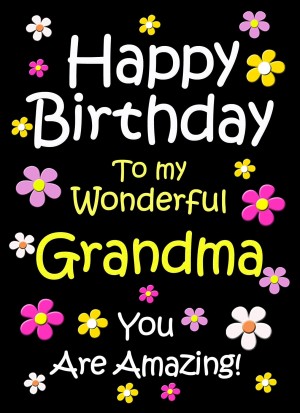 Grandma Birthday Card (Black)