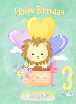 Kids 3rd Birthday Card for Daughter (Lion)