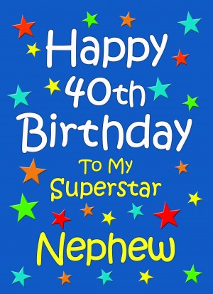 Nephew 40th Birthday Card (Blue)