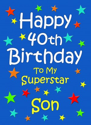 Son 40th Birthday Card (Blue)