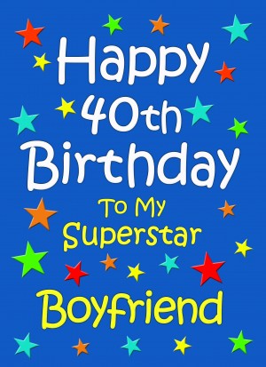 Boyfriend 40th Birthday Card (Blue)
