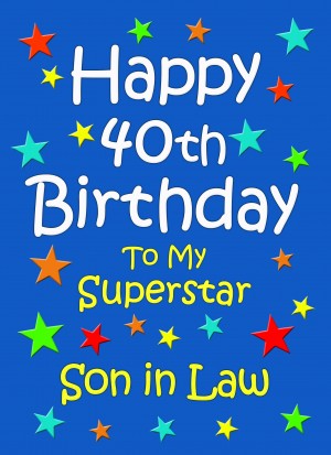 Son in Law 40th Birthday Card (Blue)