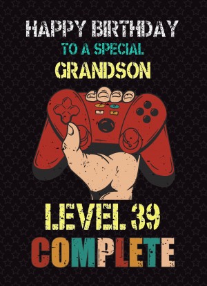 Grandson 40th Birthday Card (Gamer, Design 3)