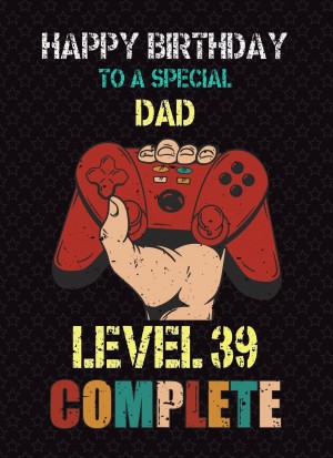 Dad 40th Birthday Card (Gamer, Design 3)