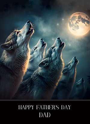 Wolf Fantasy Fathers Day Card for Dad