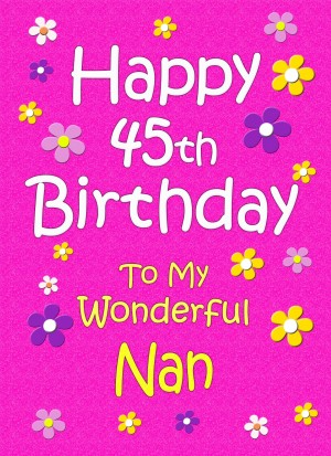 Nan 45th Birthday Card (Pink)