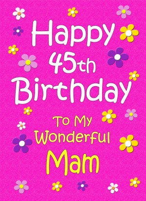 Mam 45th Birthday Card (Pink)