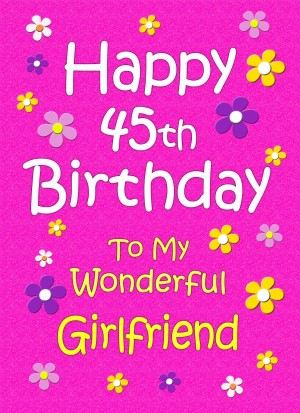 Girlfriend 45th Birthday Card (Pink)