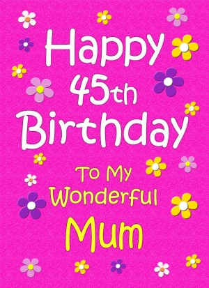 Mum 45th Birthday Card (Pink)