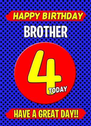 Brother 4th Birthday Card (Blue)