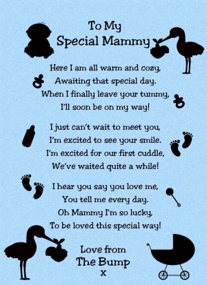 from The Bump Poem Verse 'to My Special Mammy' Baby Blue Greeting Card (Baby Shower, Just Because)