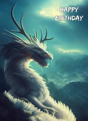 Fantasy Dragon Birthday Card (Blue)
