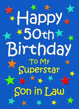 Son in Law 50th Birthday Card (Blue)