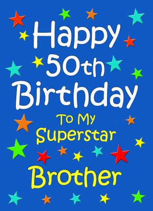 Brother 50th Birthday Card (Blue)