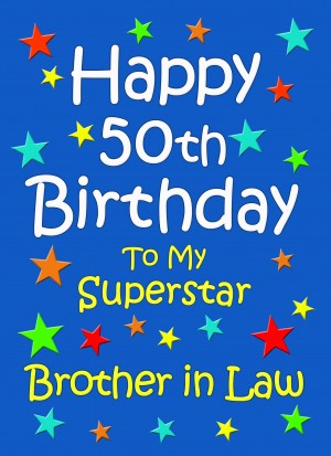 Brother in Law 50th Birthday Card (Blue)