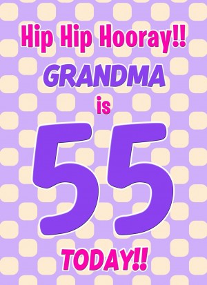 Grandma 55th Birthday Card (Purple Spots)