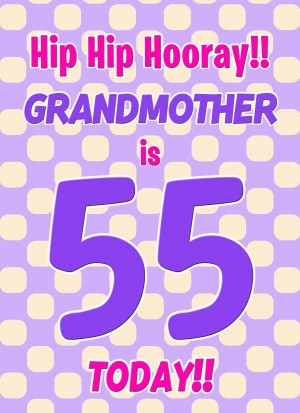 Grandmother 55th Birthday Card (Purple Spots)