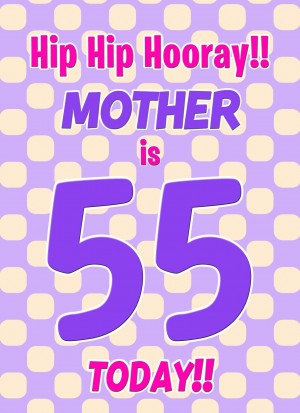Mother 55th Birthday Card (Purple Spots)