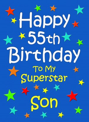 Son 55th Birthday Card (Blue)