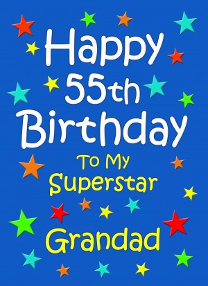 Grandad 55th Birthday Card (Blue)