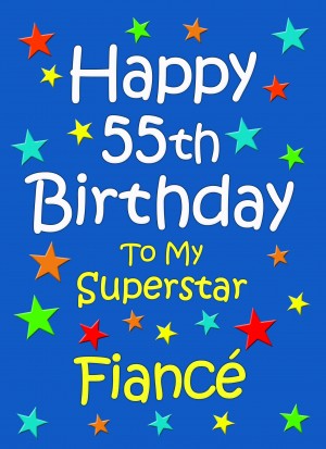 Fiance 55th Birthday Card (Blue)