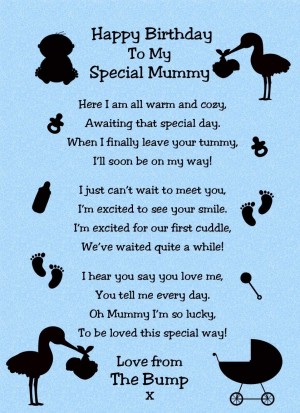 from The Bump Poem Verse 'to My Special Mummy' Baby Blue Birthday Card