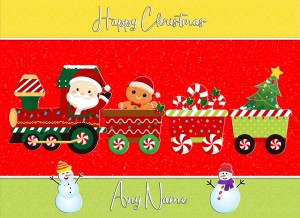 Personalised Christmas Card (Red Train)