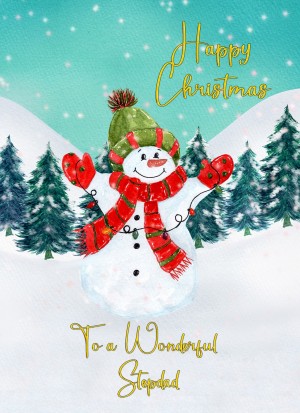 Christmas Card For Stepdad (Snowman)