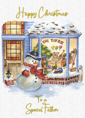 Christmas Card For Father (White Snowman)