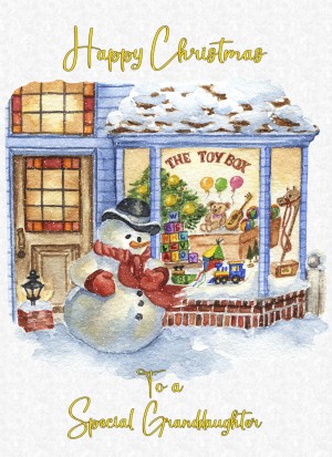Christmas Card For Granddaughter (White Snowman)