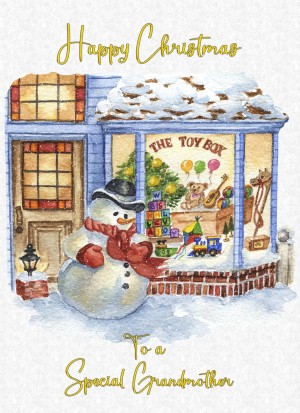 Christmas Card For Grandmother (White Snowman)