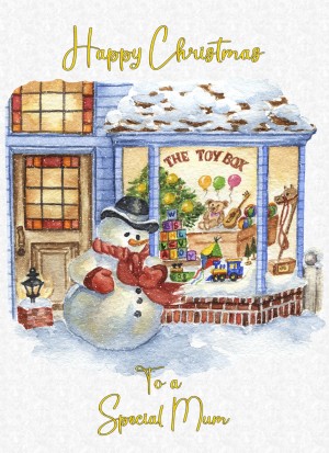 Christmas Card For Mum (White Snowman)