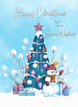 Christmas Card For Nephew (Blue Christmas Tree)