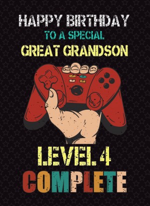 Great Grandson 5th Birthday Card (Gamer, Design 3)