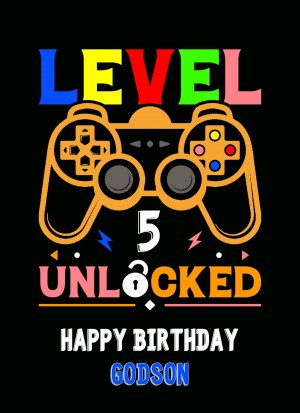 Godson 5th Birthday Card (Gamer, Design 4)