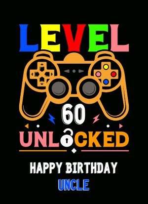 Uncle 60th Birthday Card (Gamer, Design 4)