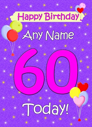 Personalised 60th Birthday Card (Lilac)