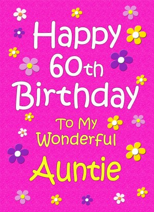 Auntie 60th Birthday Card (Pink)