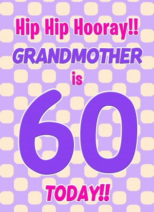 Grandmother 60th Birthday Card (Purple Spots)